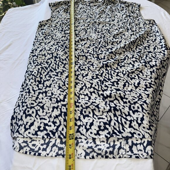 J. Crew XL Sleeveless Navy & White Printed Shift Dress - Picture 10 of 10